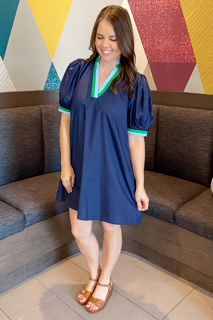 Stay in The Know Navy Dress - Lyla's: Clothing, Decor & More - Plano Boutique