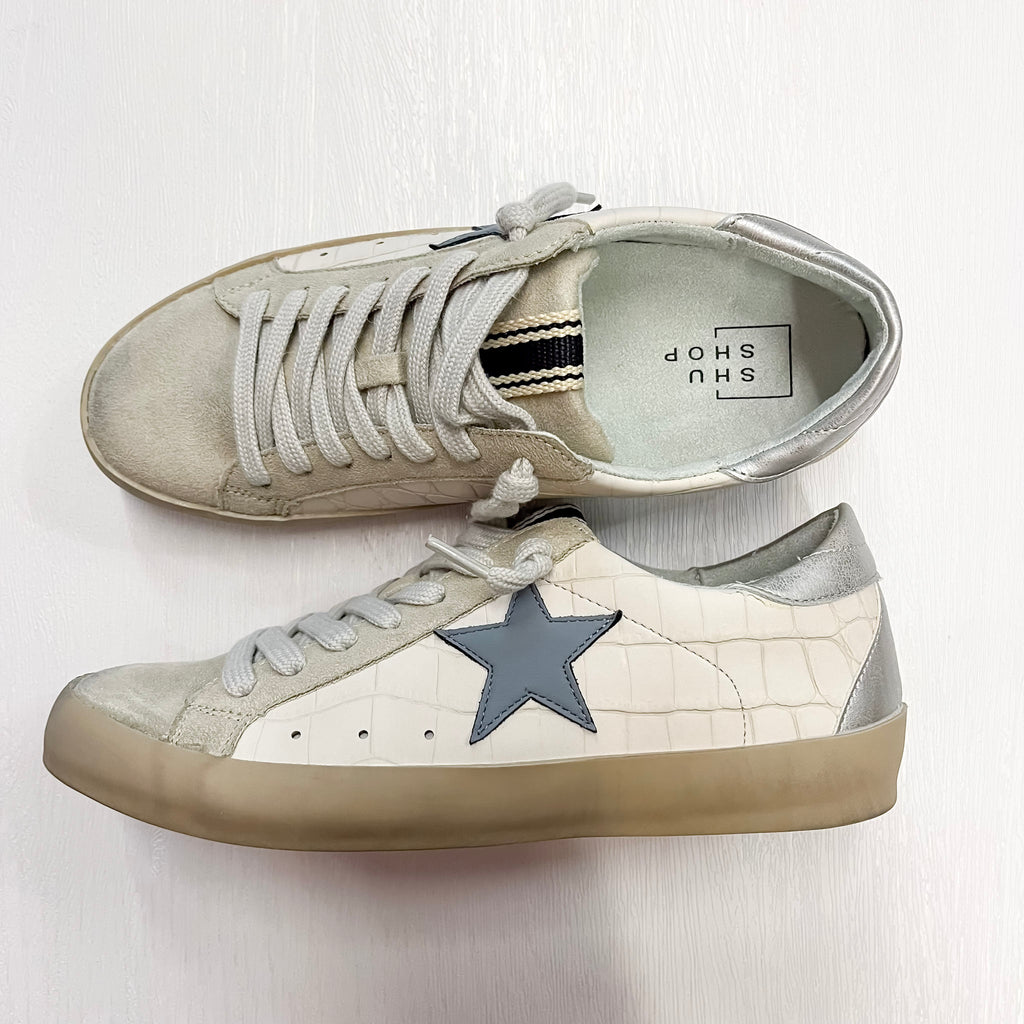 Paula Beige Corc Blue Star Shu Shop Sneaker - Lyla's: Clothing, Decor & More - Plano Boutique