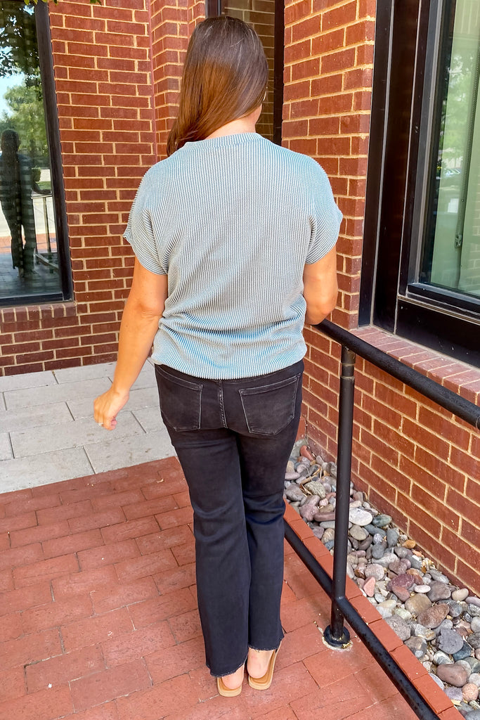 Seafoam Ribbed Pocket Top - Lyla's: Clothing, Decor & More - Plano Boutique