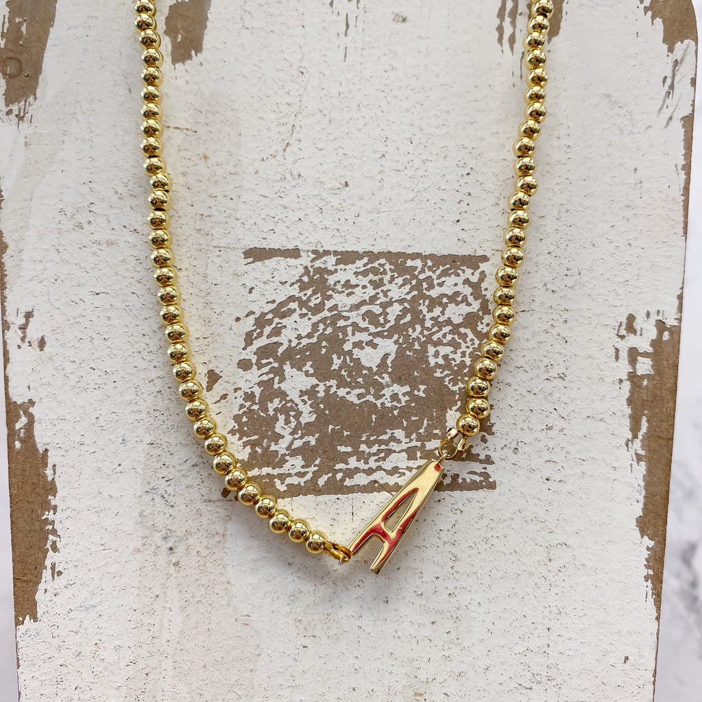 Initial Sideways Initial Necklace - Lyla's: Clothing, Decor & More - Plano Boutique