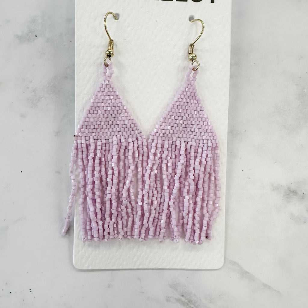 Lilac Petite Fringe Earrings by Ink & Alloy - Lyla's: Clothing, Decor & More - Plano Boutique