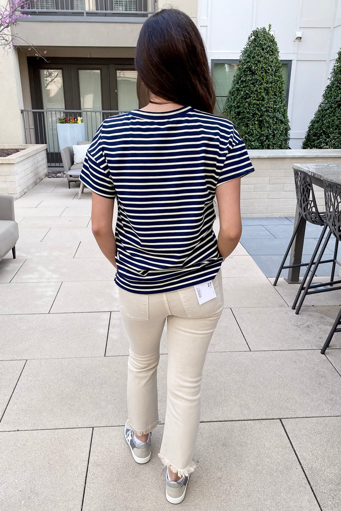 Play All Day Navy Striped Top - Lyla's: Clothing, Decor & More - Plano Boutique