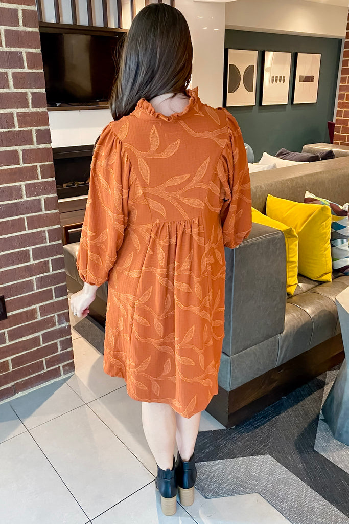 Autumn Spice Textured Rust Dress - Lyla's: Clothing, Decor & More - Plano Boutique