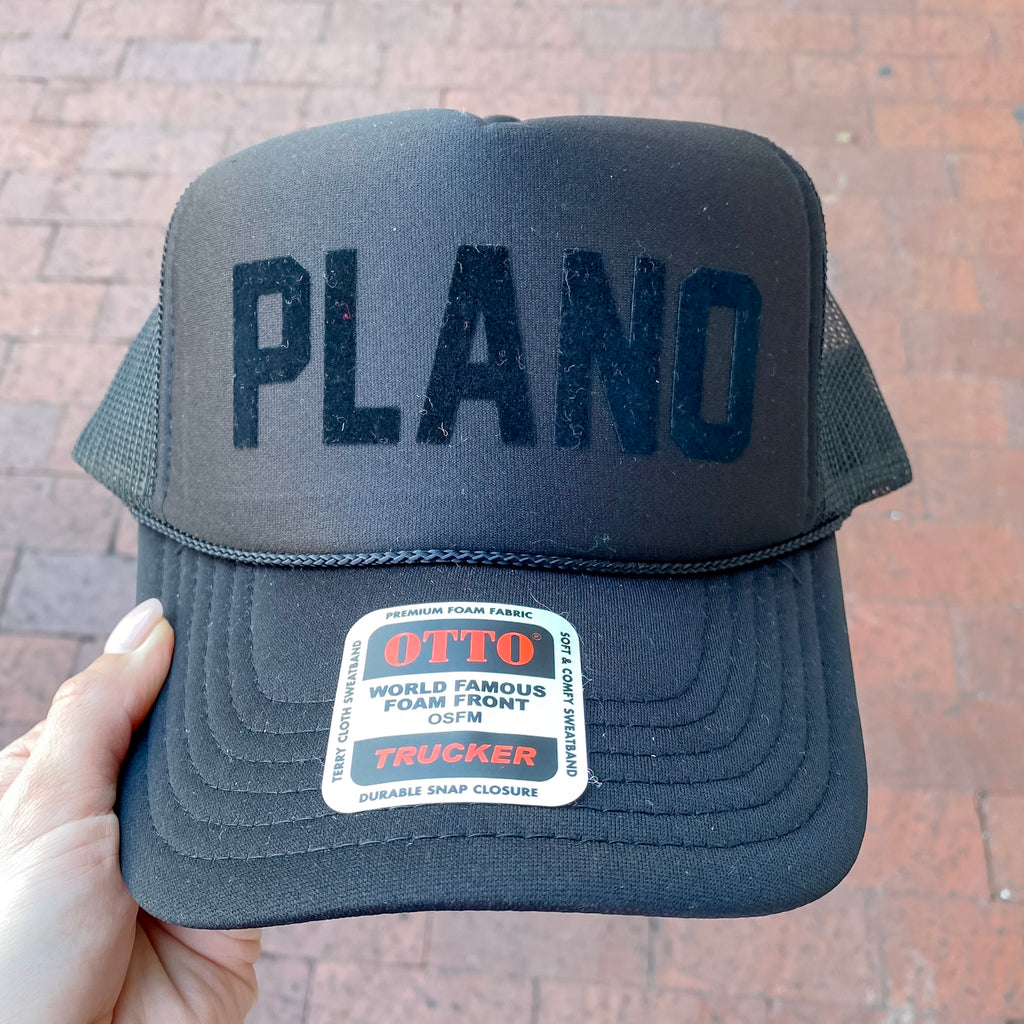 Plano Trucker Black Hat - Lyla's: Clothing, Decor & More - Plano Boutique
