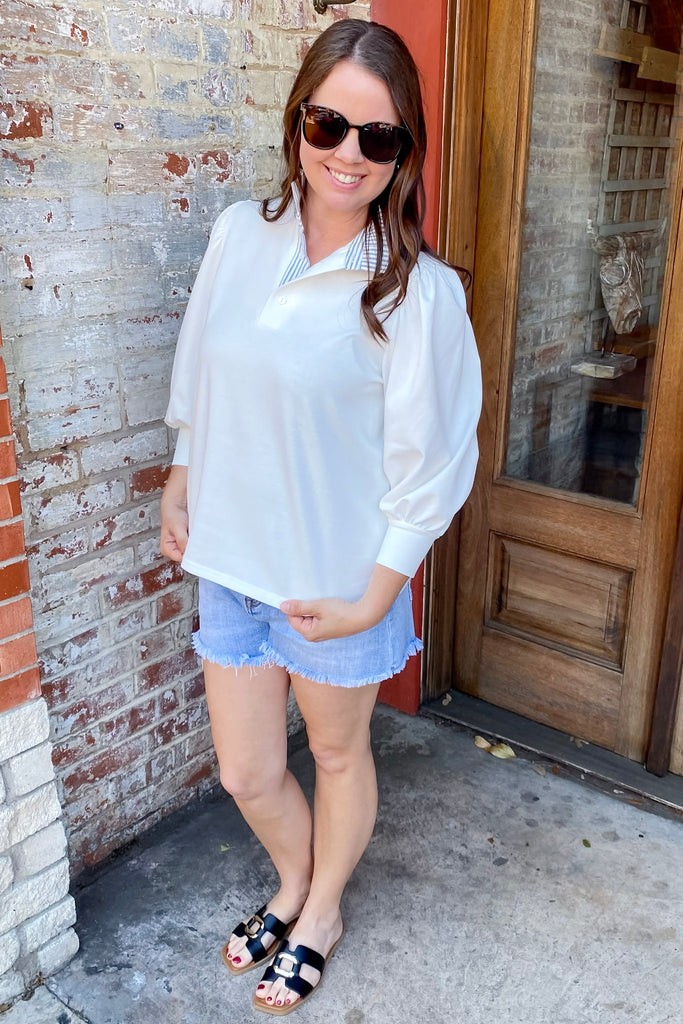 Polished and Chic Off White Top - Lyla's: Clothing, Decor & More - Plano Boutique