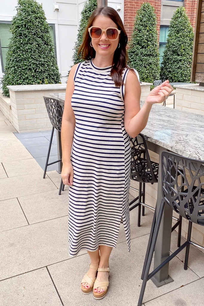 All You Got Striped Midi Dress - Lyla's: Clothing, Decor & More - Plano Boutique