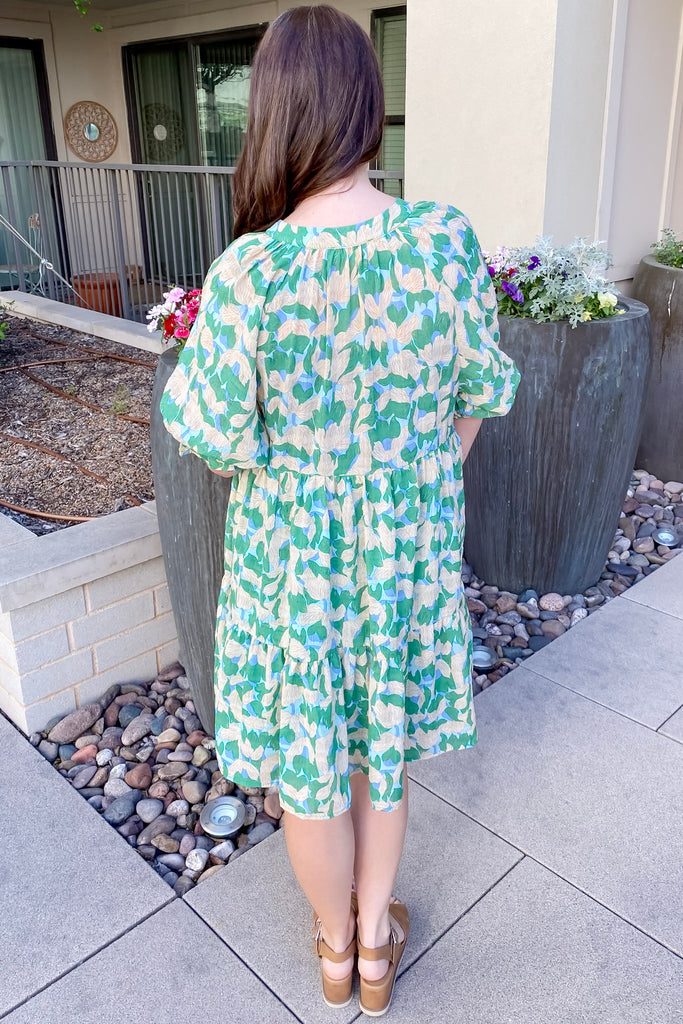 Show Me Green Print Dress - Lyla's: Clothing, Decor & More - Plano Boutique