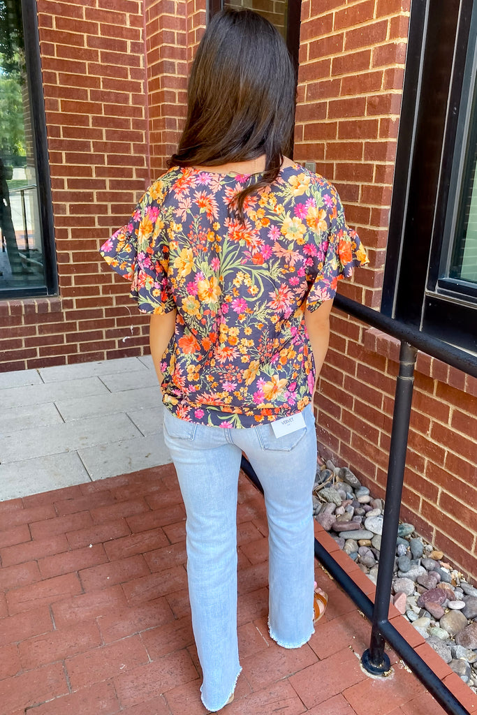 Move Slow Floral Print Navy Top - Lyla's: Clothing, Decor & More - Plano Boutique