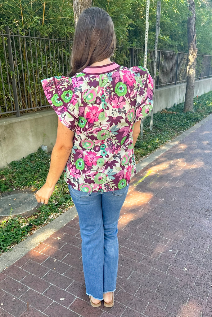 Well Deserved Floral Print Plum Top - Lyla's: Clothing, Decor & More - Plano Boutique