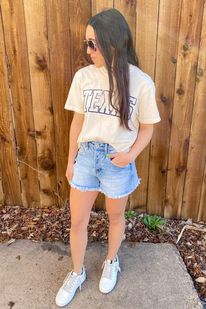 Very Azure Super High Distressed Denim Shorts by Mica - Lyla's: Clothing, Decor & More - Plano Boutique