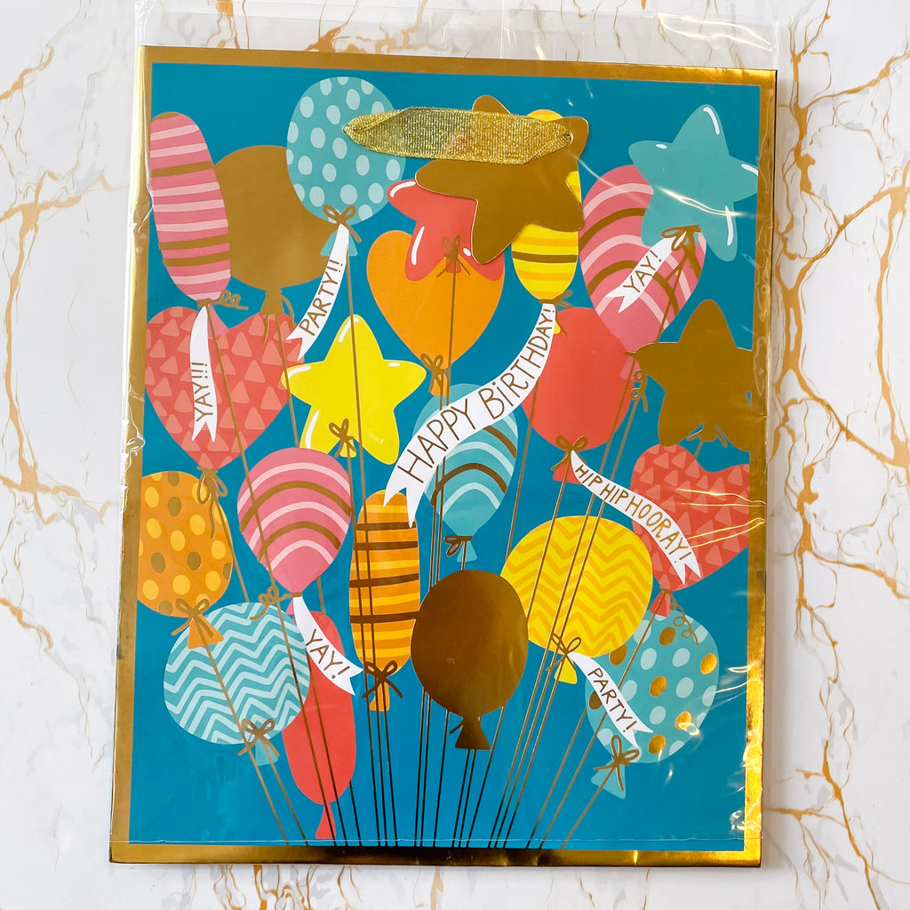 Big Fun Balloons Birthday Medium Gift Bag - Lyla's: Clothing, Decor & More - Plano Boutique