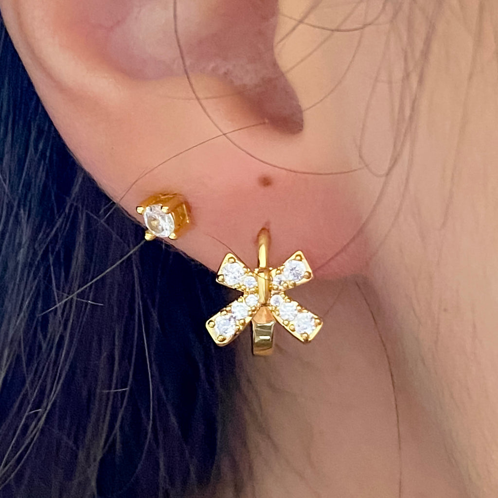 Joelle Bow Huggie Earrings - Lyla's: Clothing, Decor & More - Plano Boutique
