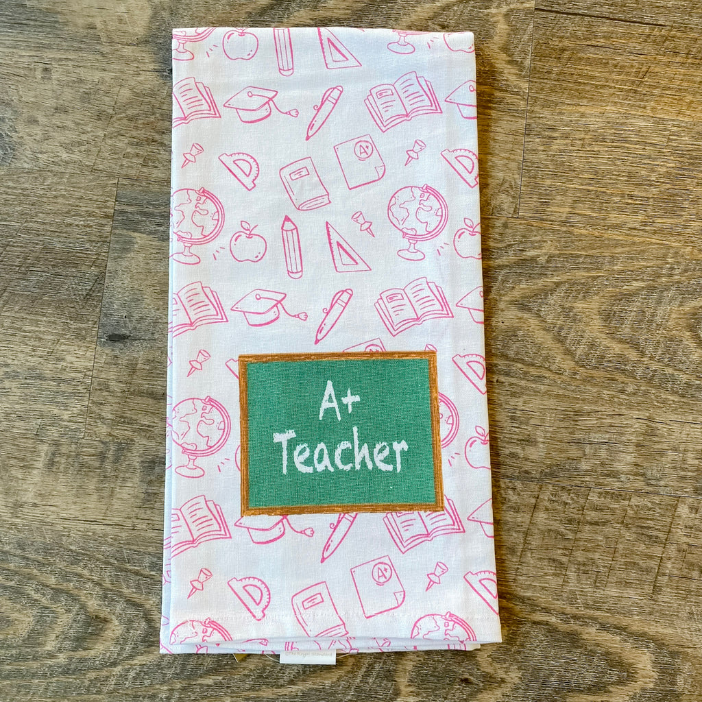 A Plus Teacher Hand Towel - Lyla's: Clothing, Decor & More - Plano Boutique
