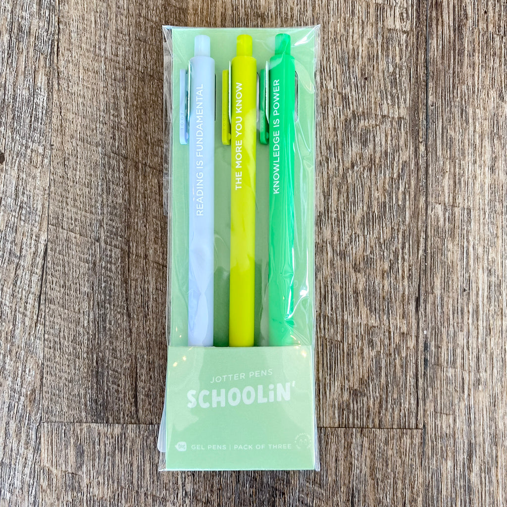 Schoolin' Jotter Pens Set of 3 - Lyla's: Clothing, Decor & More - Plano Boutique