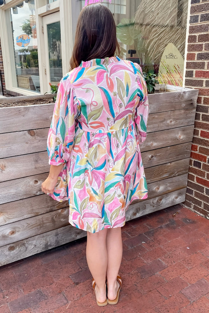 Swirl into Vacation Pink Print Dress - Lyla's: Clothing, Decor & More - Plano Boutique