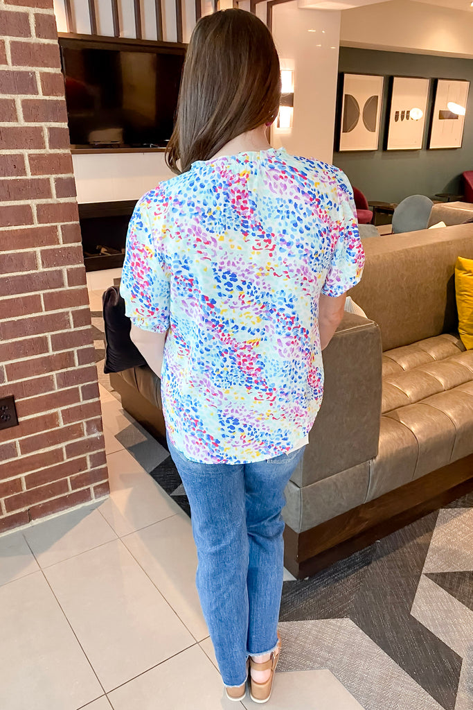 Multi Color Spots Printed Top - Lyla's: Clothing, Decor & More - Plano Boutique