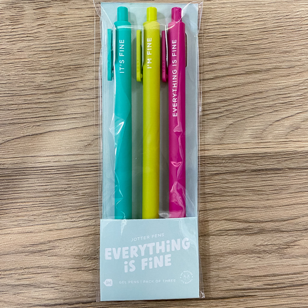 Everything is Fine Jotter Pens Set of 3 - Lyla's: Clothing, Decor & More - Plano Boutique