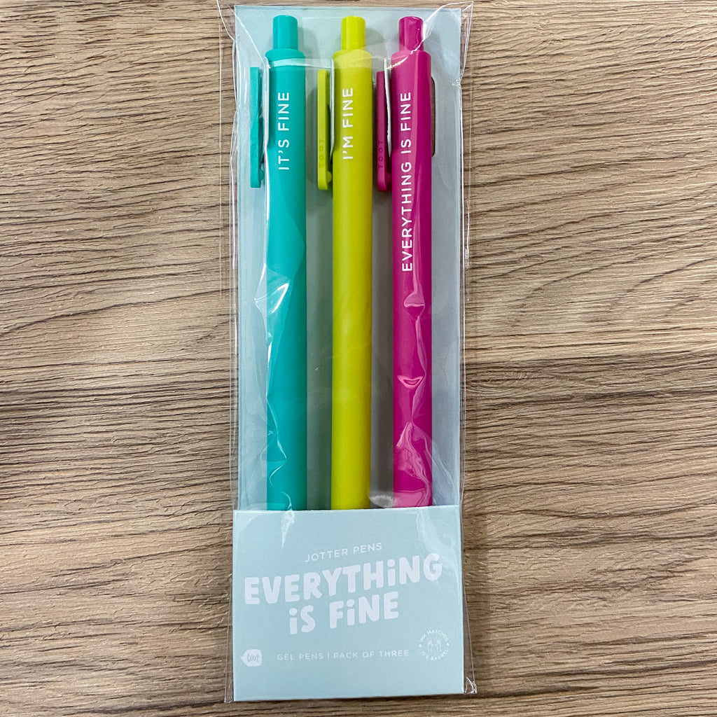 Everything is Fine Jotter Pens Set of 3 - Lyla's: Clothing, Decor & More - Plano Boutique