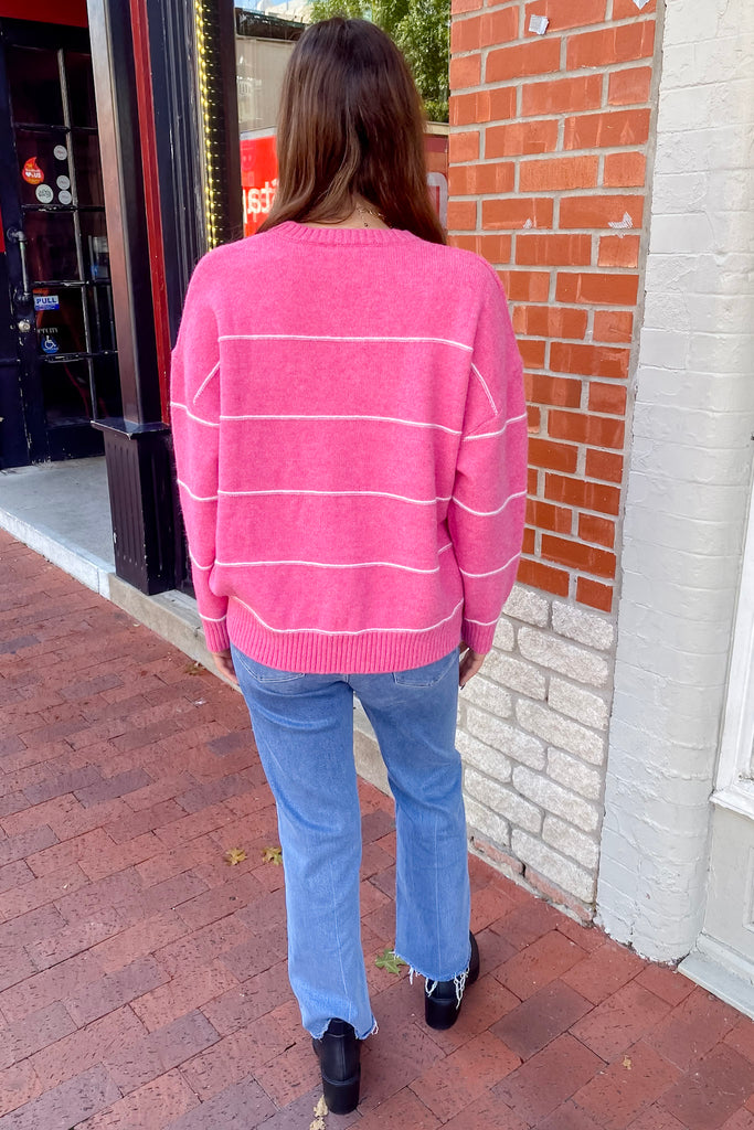 Elevate Your Look Pink Striped Sweater - Lyla's: Clothing, Decor & More - Plano Boutique