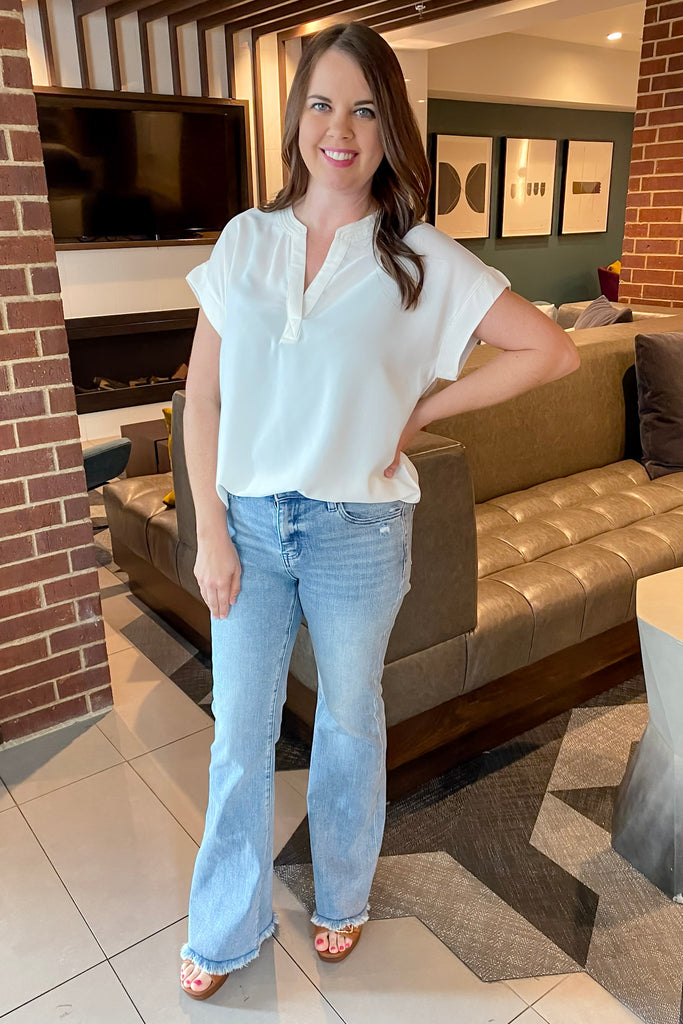 Timeless Simplicity Off White Top - Lyla's: Clothing, Decor & More - Plano Boutique