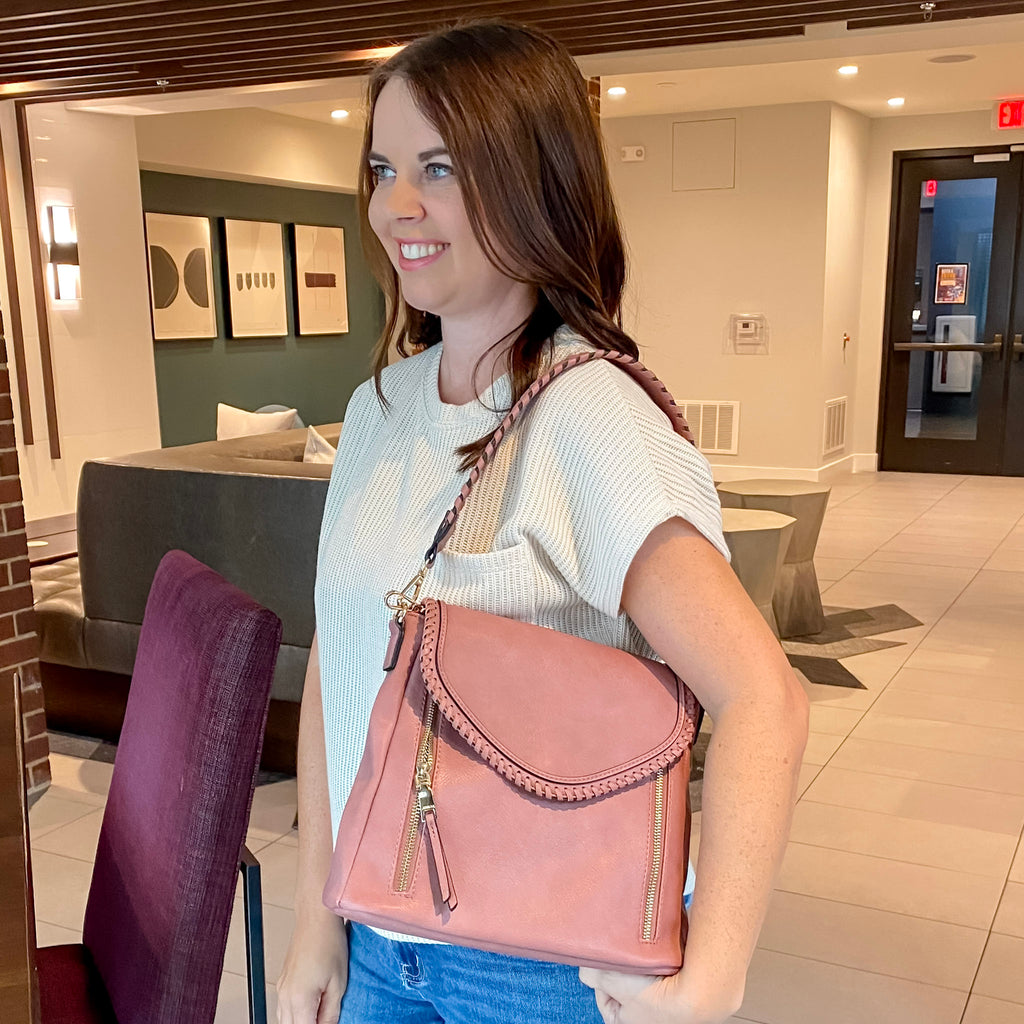 Jen & Co Lorelei Crossbody Handbag - Dark Mauve - Lyla's: Clothing, Decor & More - Plano Boutique
