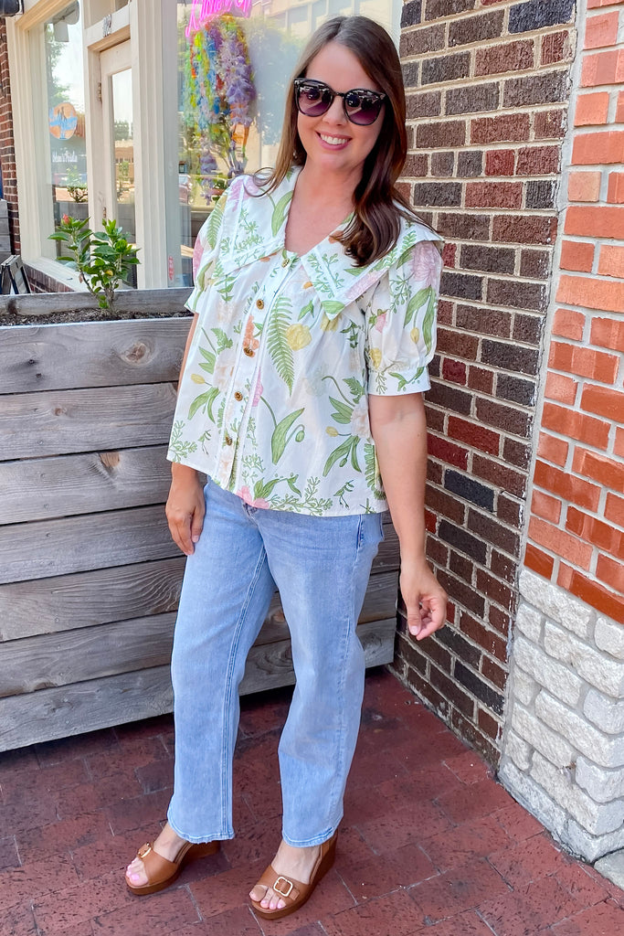 Leave an Impression Floral Print Cream Top - Lyla's: Clothing, Decor & More - Plano Boutique