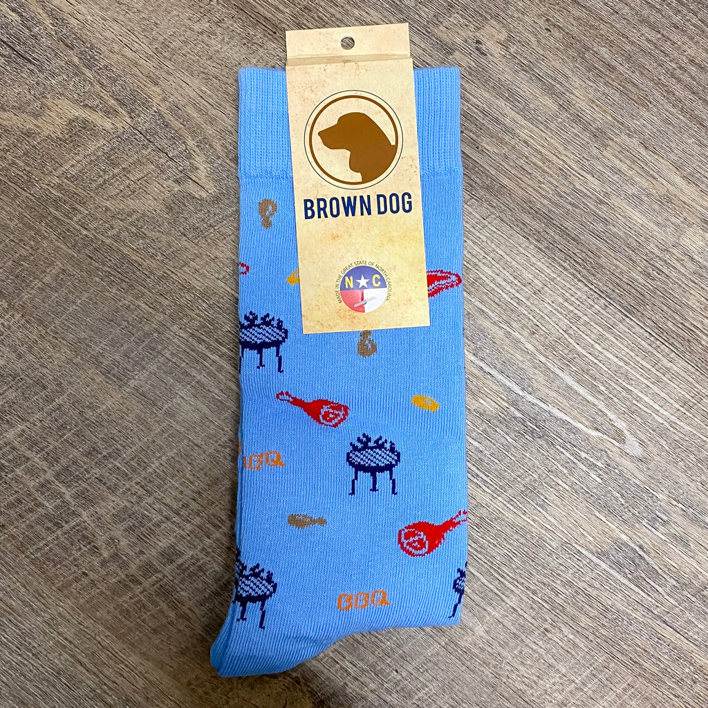 Barbecue Print Mens Socks - Lyla's: Clothing, Decor & More - Plano Boutique