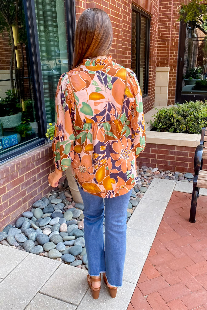Falling Leaves Floral Print Green Top - Lyla's: Clothing, Decor & More - Plano Boutique