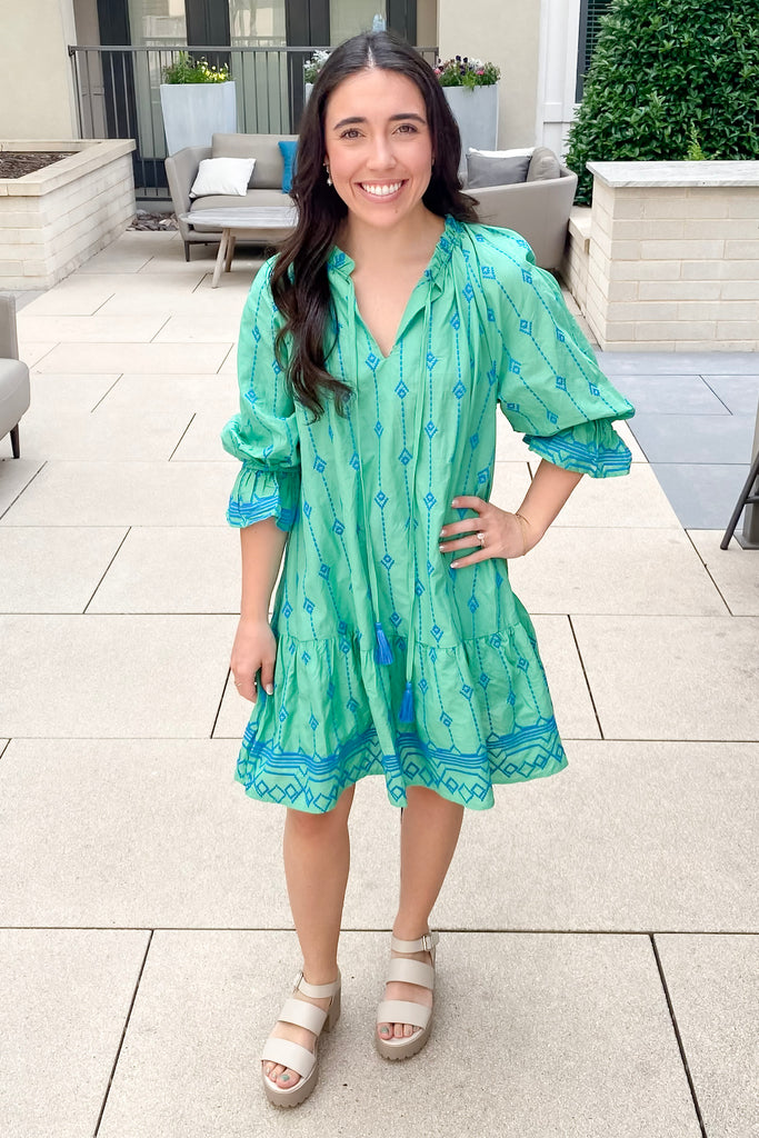 Take Me to Cabo Embroidered Green Dress - Lyla's: Clothing, Decor & More - Plano Boutique