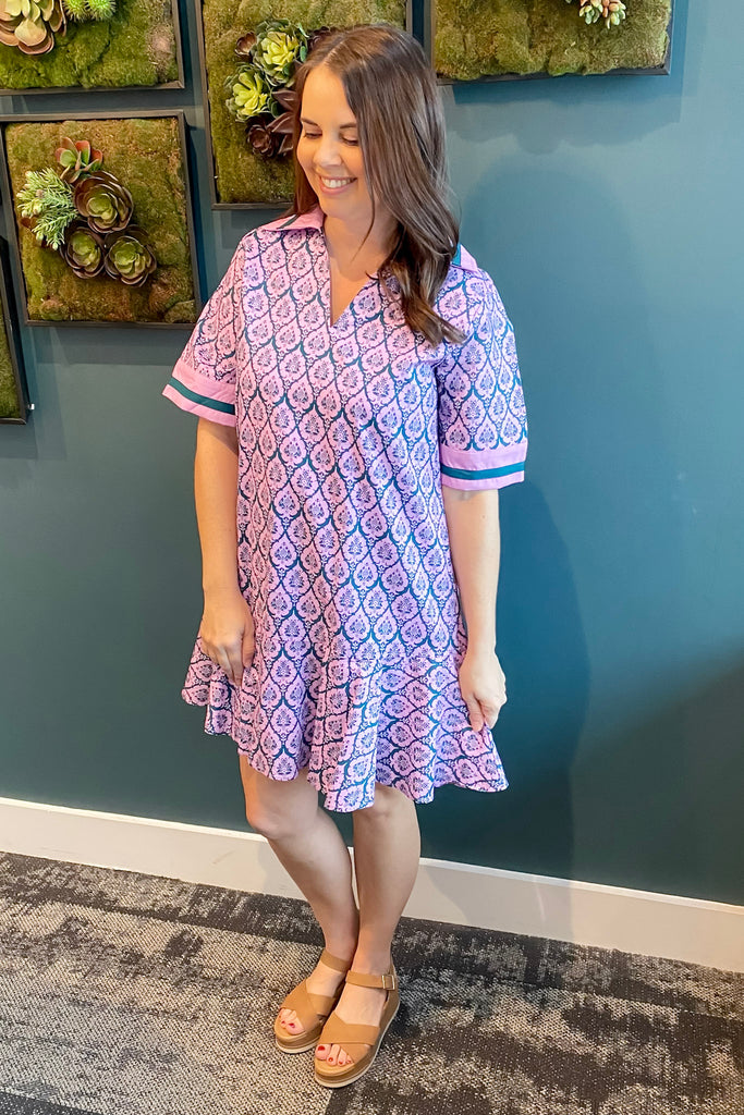 Work of Art Lilac Print Dress - Lyla's: Clothing, Decor & More - Plano Boutique