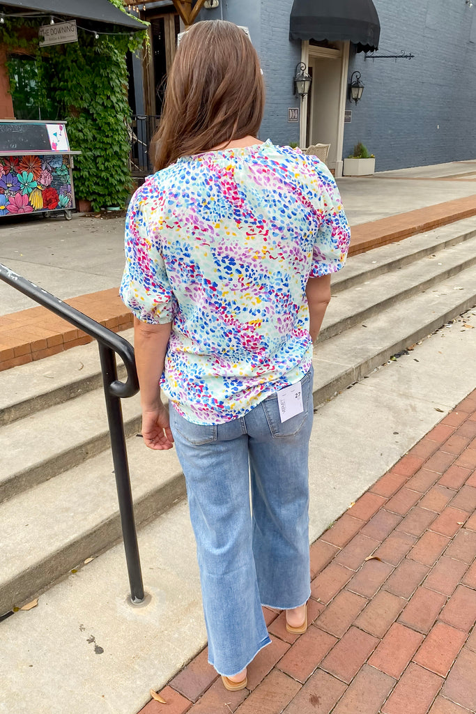 Multi Color Spots Printed Top - Lyla's: Clothing, Decor & More - Plano Boutique