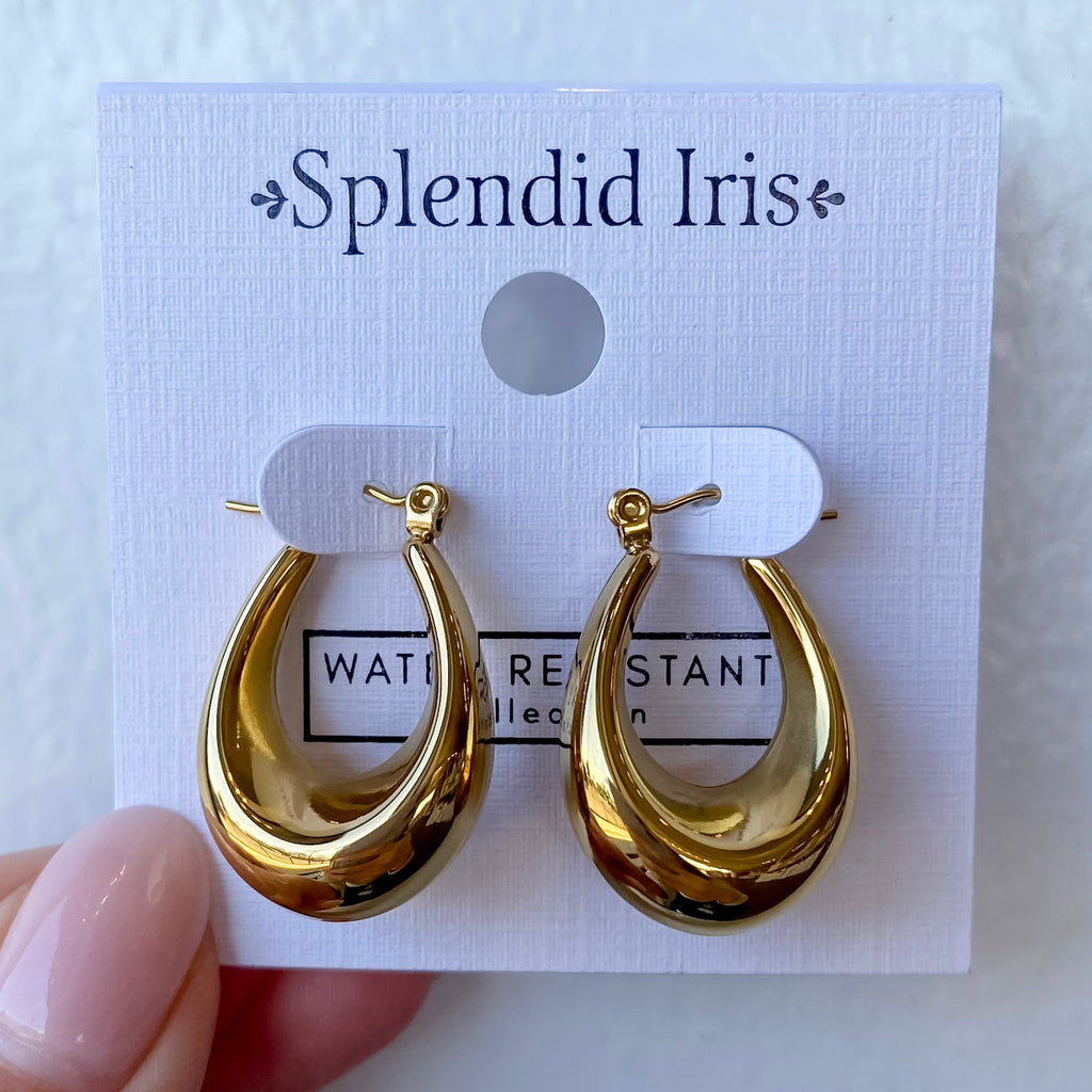 Small Latchback Hoops Water Resistant Gold Earrings - Lyla's: Clothing, Decor & More - Plano Boutique