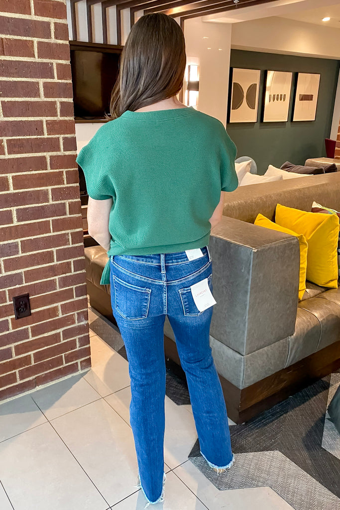 Medium Dark Denim High Rise Bootcut Jeans by Lovervet - Lyla's: Clothing, Decor & More - Plano Boutique