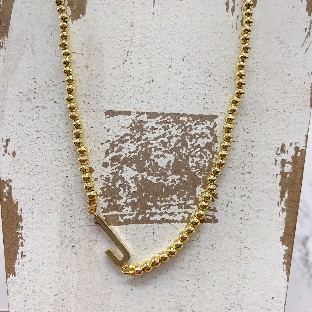 Initial Sideways Initial Necklace - Lyla's: Clothing, Decor & More - Plano Boutique