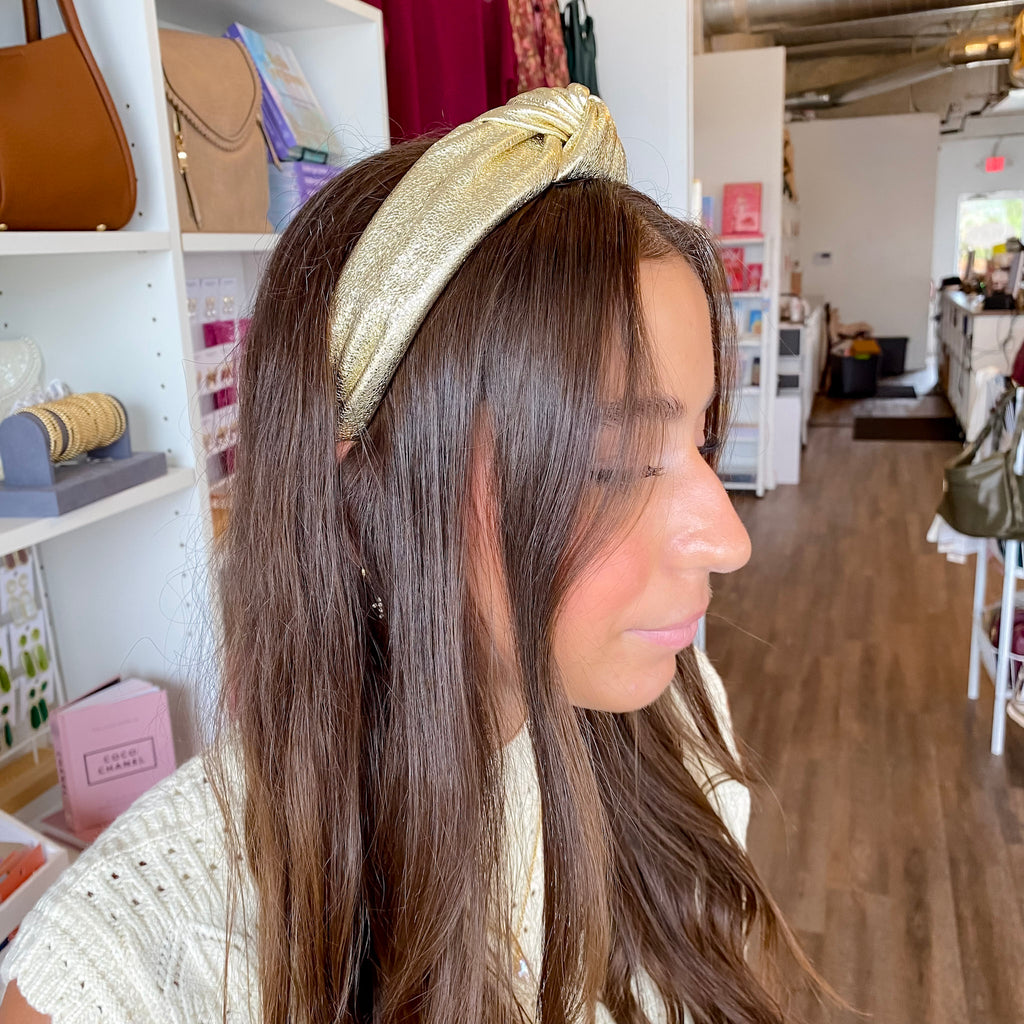 Metallic Knotted Headband - Lyla's: Clothing, Decor & More - Plano Boutique