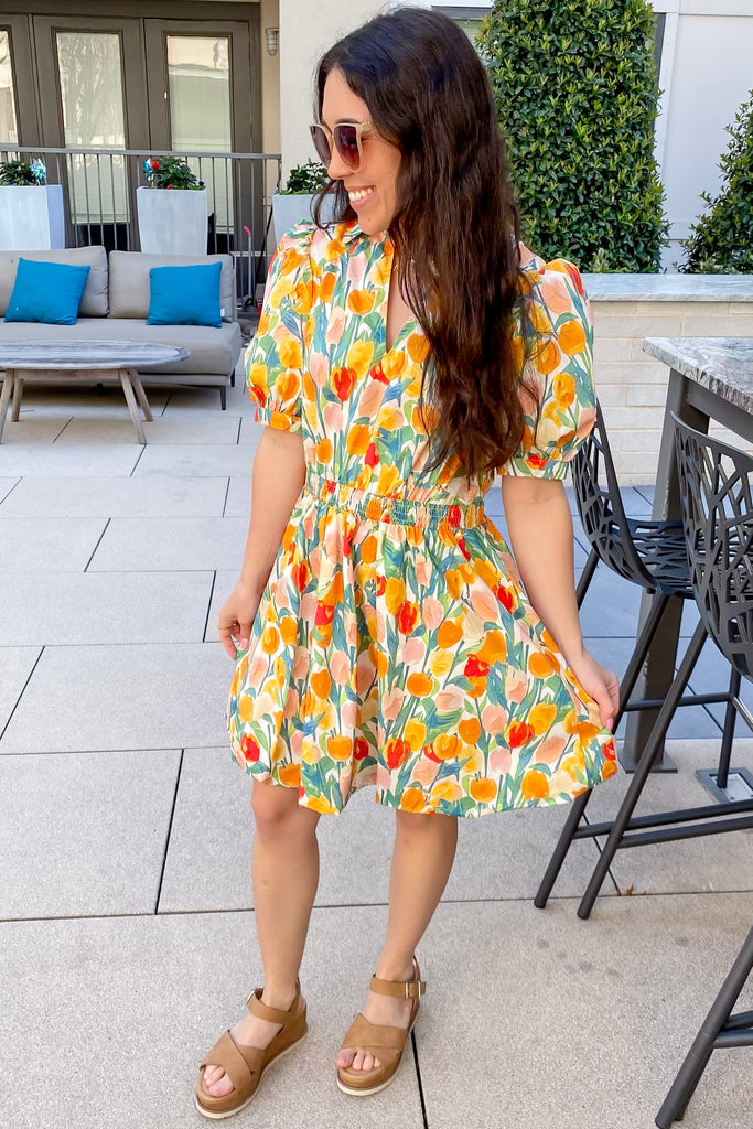 Picking Tulips Yellow Print Dress - Lyla's: Clothing, Decor & More - Plano Boutique