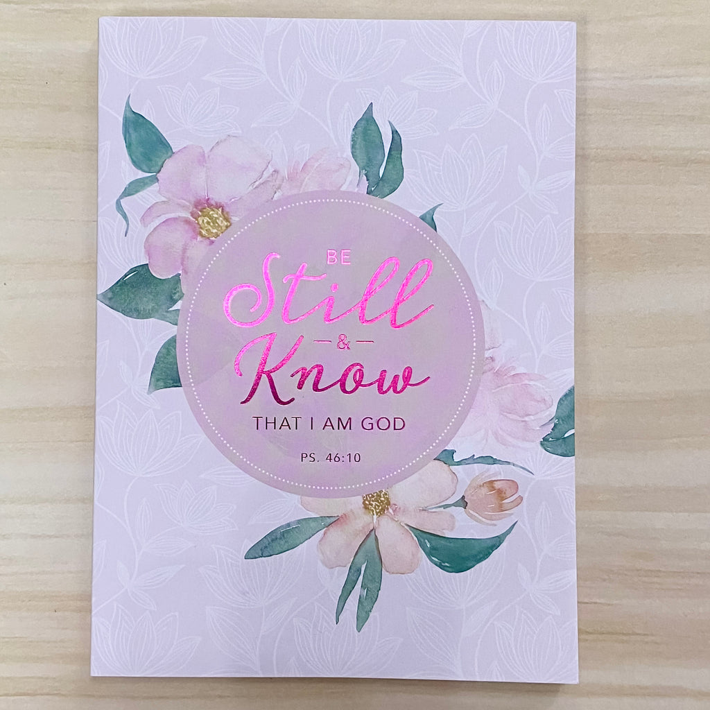 Be Still and Know Pink Floral Medium Notebook - Lyla's: Clothing, Decor & More - Plano Boutique