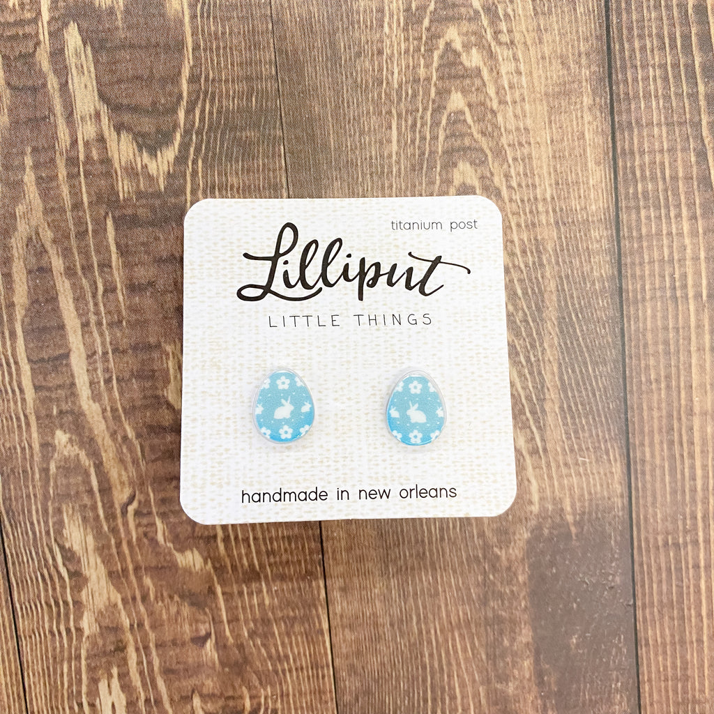Blue Easter Egg Earrings by Lilliput Little Things - Lyla's: Clothing, Decor & More - Plano Boutique