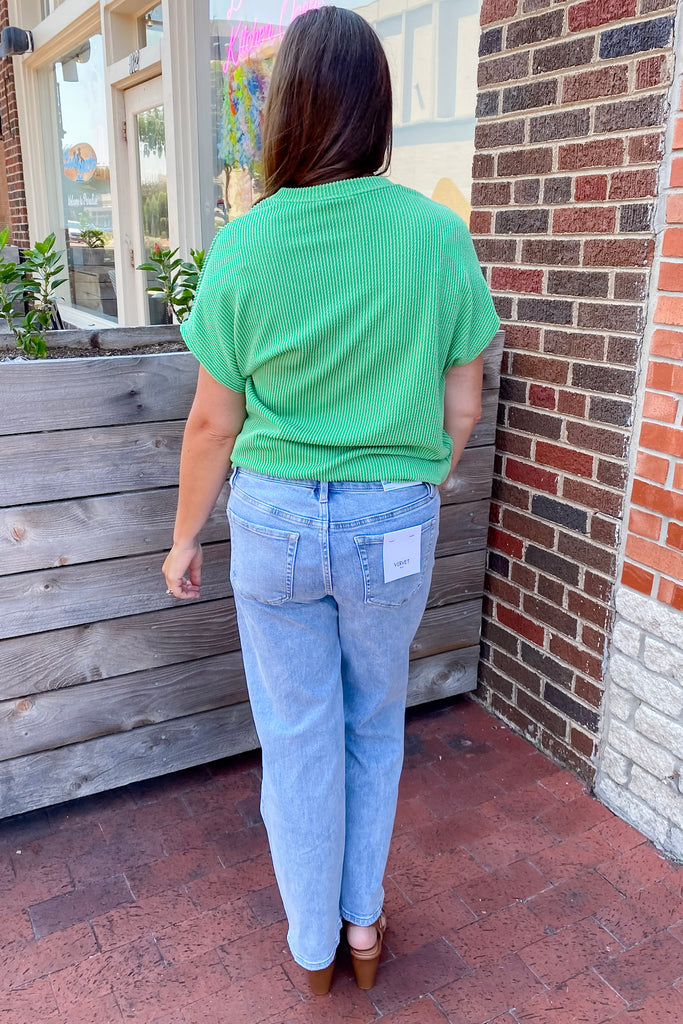 Green Grass Ribbed Pocket Top - Lyla's: Clothing, Decor & More - Plano Boutique