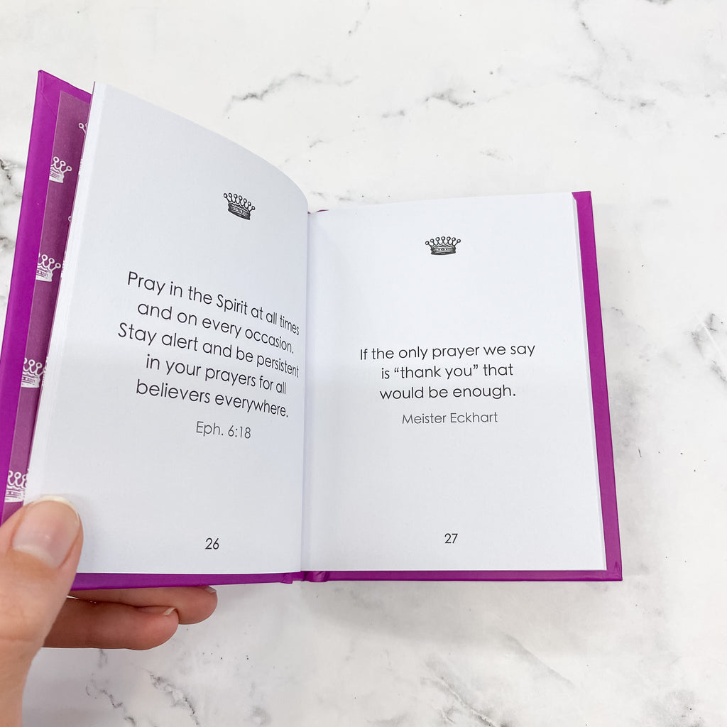 Keep Calm and Pray Purple Hardcover Gift Book - Lyla's: Clothing, Decor & More - Plano Boutique