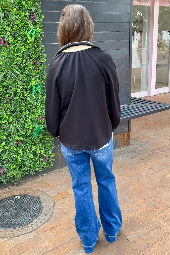 Put It On Contrast Black Sweater - Lyla's: Clothing, Decor & More - Plano Boutique