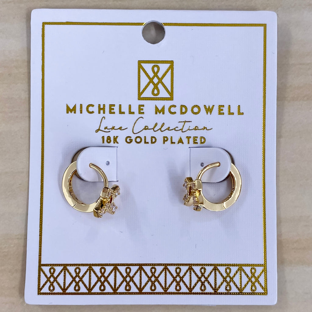 Joelle Bow Huggie Earrings - Lyla's: Clothing, Decor & More - Plano Boutique