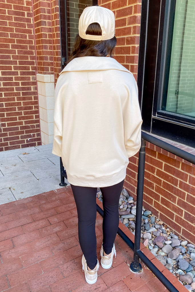 On The Run Longsleeve Collar Cream Top - Lyla's: Clothing, Decor & More - Plano Boutique