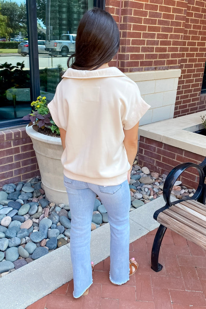 Own The Day Polo Ecru Top - Lyla's: Clothing, Decor & More - Plano Boutique