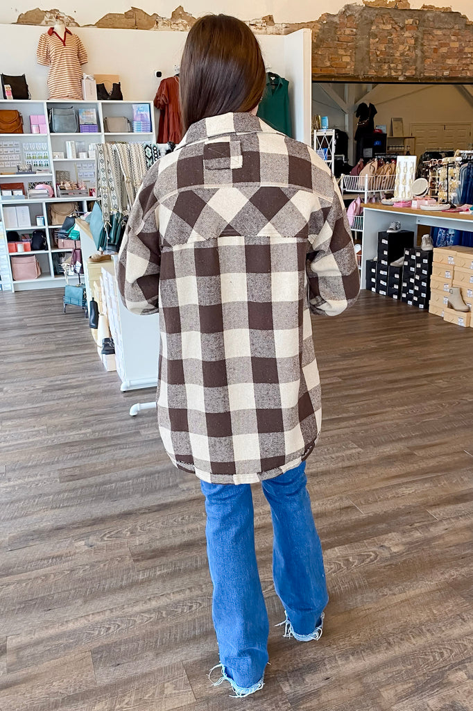 Coco Plaid Button Down Shacket - Lyla's: Clothing, Decor & More - Plano Boutique
