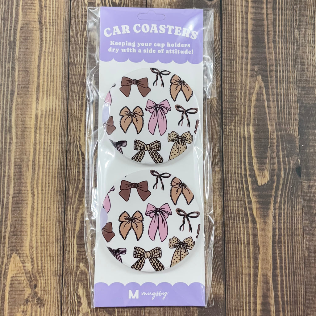 Fall Bow Coquette Car Coasters - Lyla's: Clothing, Decor & More - Plano Boutique