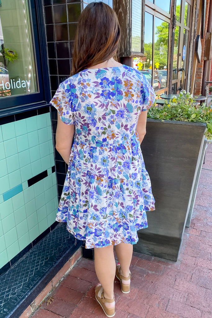 Don't Let Me Go Floral Print Blueberry Dress - Lyla's: Clothing, Decor & More - Plano Boutique