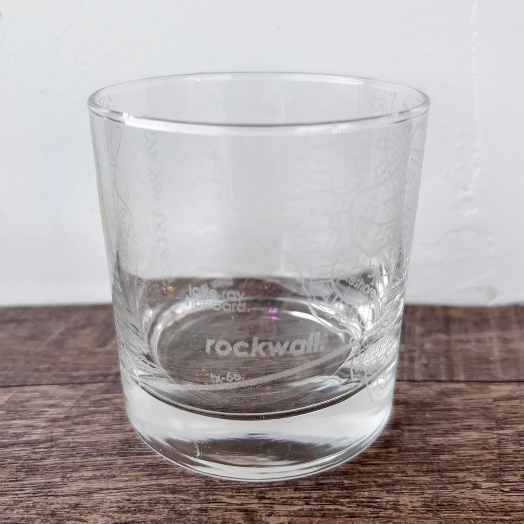 Rockwall TX Map Rocks Whiskey Glass - Lyla's: Clothing, Decor & More - Plano Boutique