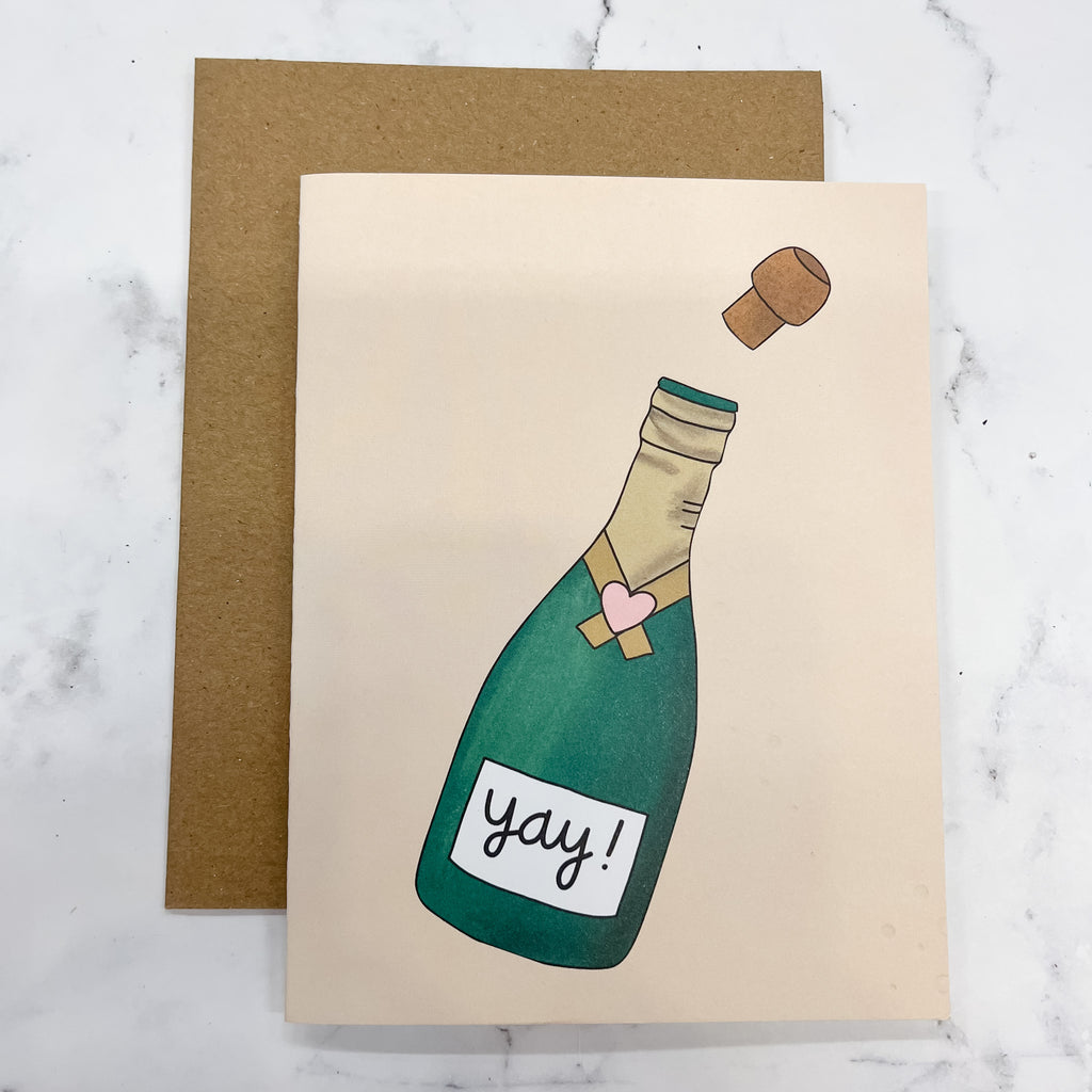 Champagne Yay Greeting Card by Callie Danielle - Lyla's: Clothing, Decor & More - Plano Boutique