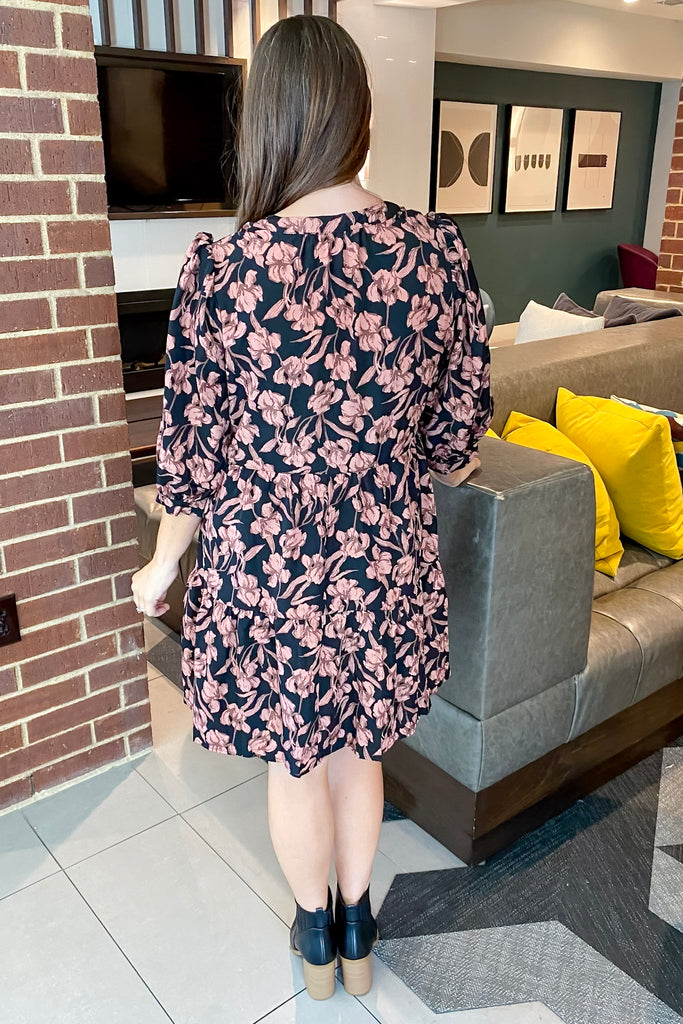 Don't Mind Me Black Floral Print Dress - Lyla's: Clothing, Decor & More - Plano Boutique